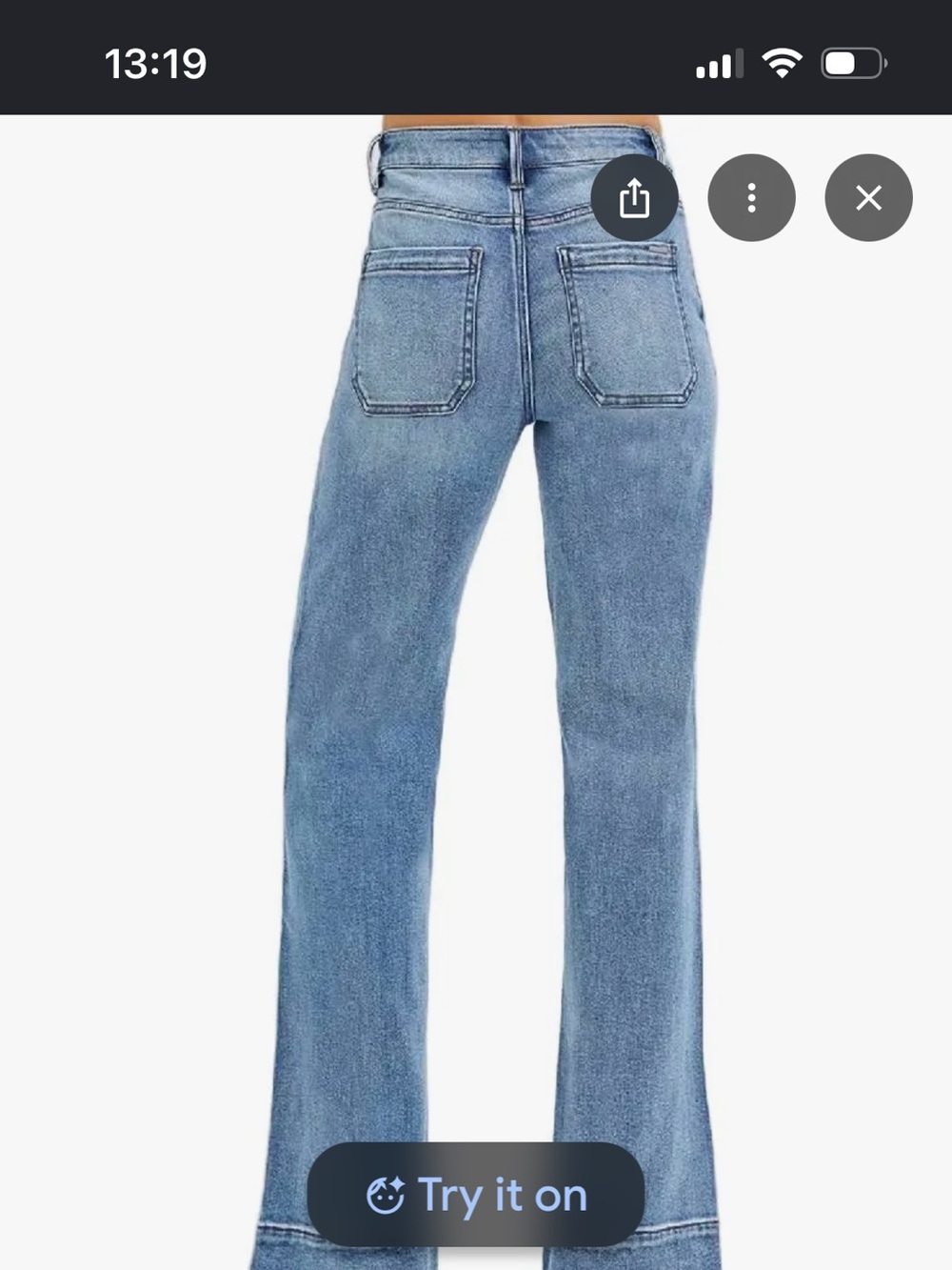 NWT Risen High Rise Tummy Control Wide Flare Jeans - Light Blue - Picture 2 of 6